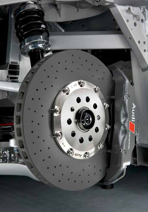 Frenos cerámicos opcionales para el Audi R8.