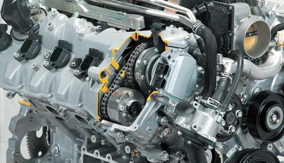 Este es el motor V8 con doble  inyector por cámara de combustión.
