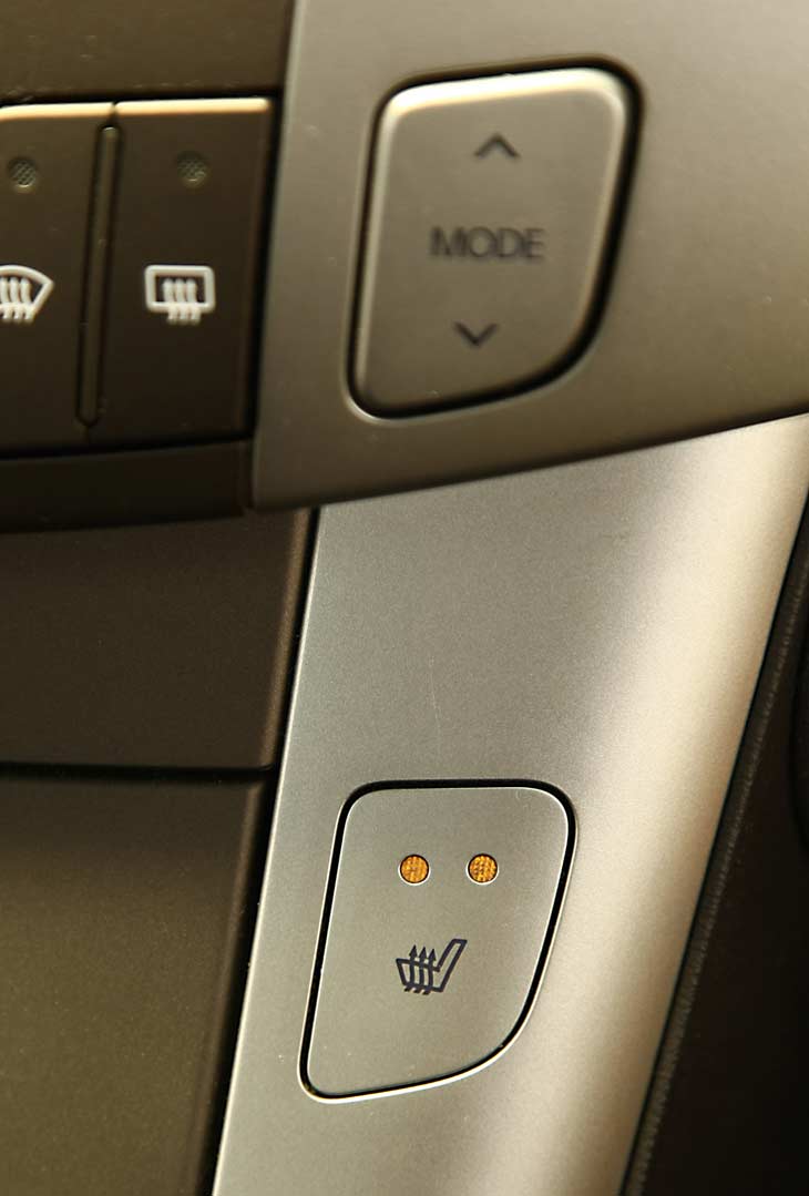 La calefacción en los asientos dispone de dos intensidades.
