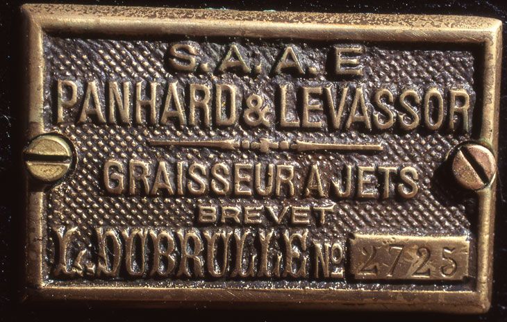 Placa de identificación de este modelo Centaure  fabricado en 1902.