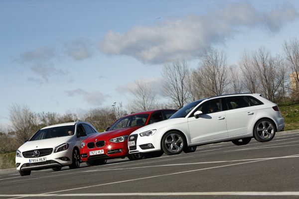 Comparativa: Audi A3 Sportback 2.0 TDi vs BMW 118d y Mercedes A 200 CDI BE