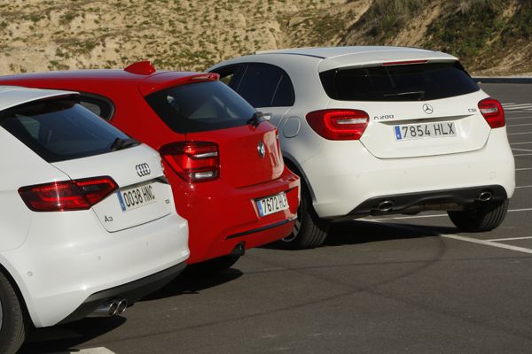 Comparativa: Audi A3 Sportback 2.0 TDi vs BMW 118d y Mercedes A 200 CDI BE