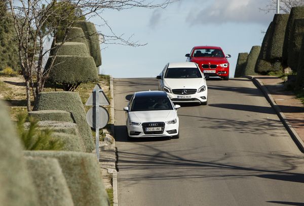 Comparativa: Audi A3 Sportback 2.0 TDi vs BMW 118d y Mercedes A 200 CDI BE