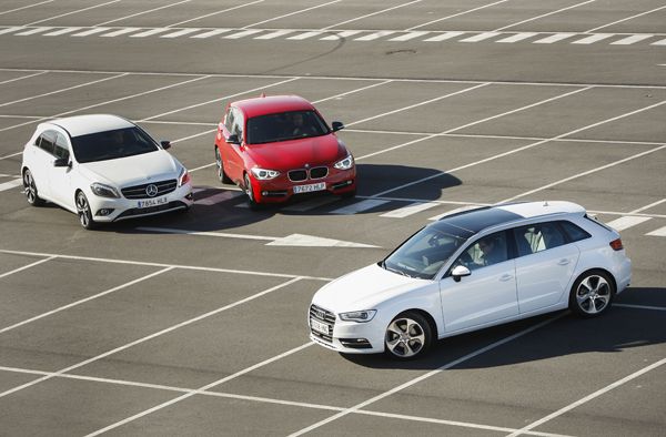 Comparativa: Audi A3 Sportback 2.0 TDi vs BMW 118d y Mercedes A 200 CDI BE
