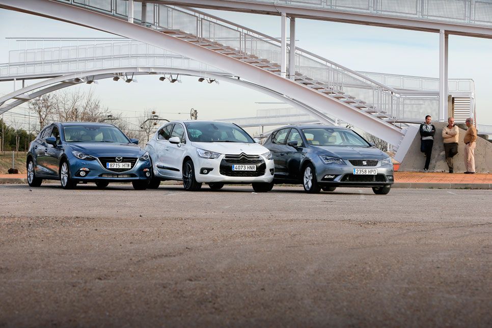 Comparativa: Citroën DS4 2.0 HDI Sport; Mazda 2 2.2D Luxury; Seat León 2.0 TDI Style