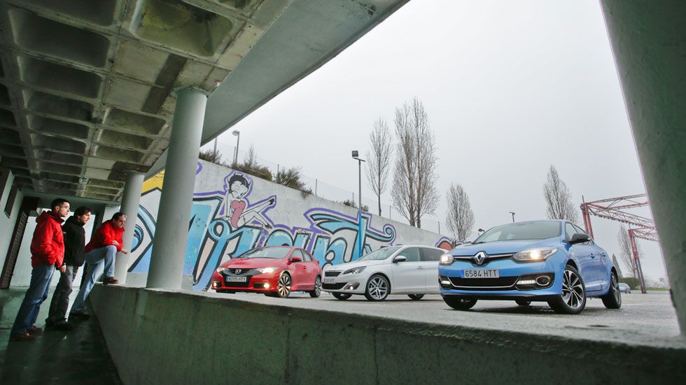 Honda Civic 1.6 I-DTEC vs Peugeot 308 1.6 e-HDI y Renault Mégane 1.6 DCI