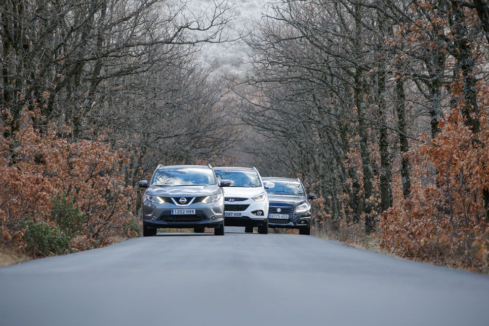 Comparativa: Hyundai ix35 2.0 CRDI 136 4x2 vs Nissan Qashqai 1.6 DCI 130 4x2 S/S y Suzuki S-Cross 1.6 DDIS 120 2WD
