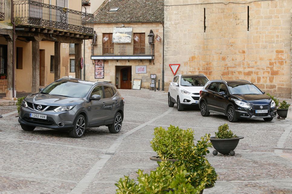 Comparativa: Hyundai ix35 2.0 CRDI 136 4x2 vs Nissan Qashqai 1.6 DCI 130 4x2 S/S y Suzuki S-Cross 1.6 DDIS 120 2WD
