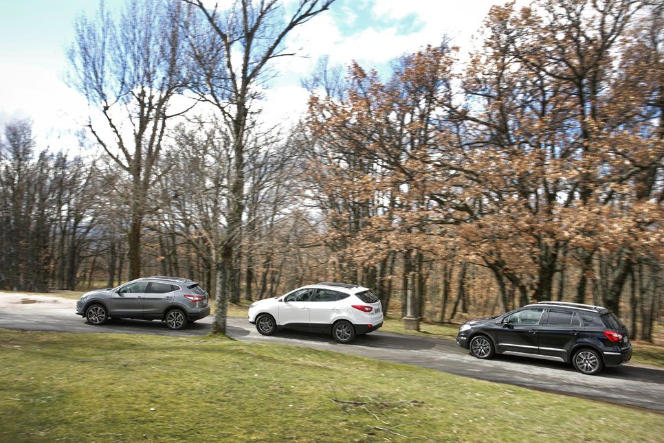 Comparativa: Hyundai ix35 2.0 CRDI 136 4x2 vs Nissan Qashqai 1.6 DCI 130 4x2 S/S y Suzuki S-Cross 1.6 DDIS 120 2WD