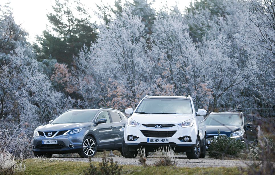 Comparativa: Hyundai ix35 2.0 CRDI 136 4x2 vs Nissan Qashqai 1.6 DCI 130 4x2 S/S y Suzuki S-Cross 1.6 DDIS 120 2WD