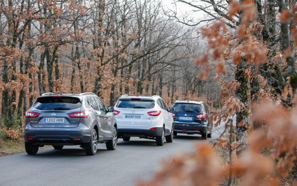 Comparativa: Hyundai ix35 2.0 CRDI 136 4x2 vs Nissan Qashqai 1.6 DCI 130 4x2 S/S y Suzuki S-Cross 1.6 DDIS 120 2WD