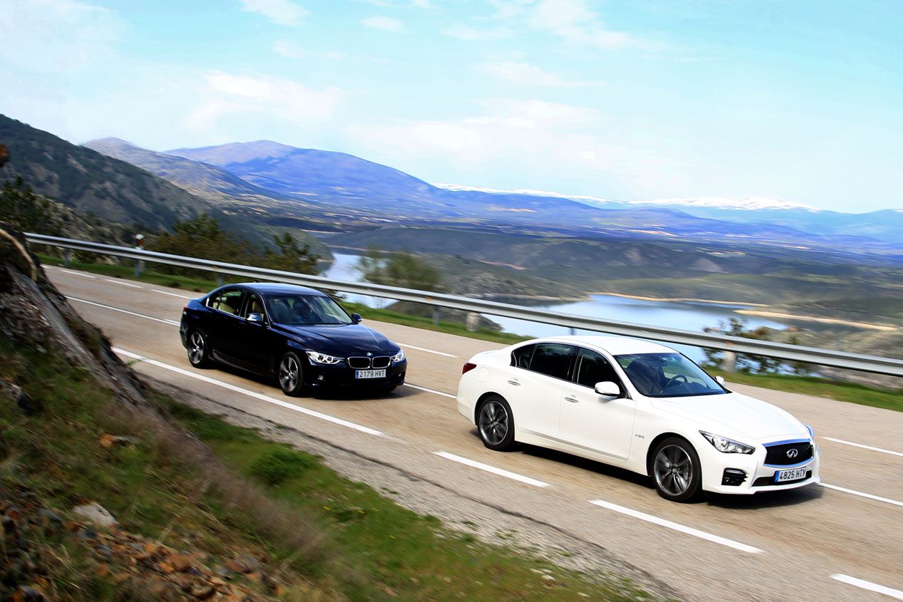 Comparativa: BMW Serie 3 ActiveHybrid vs Infiniti Q50 Hybrid 3.5 AWD