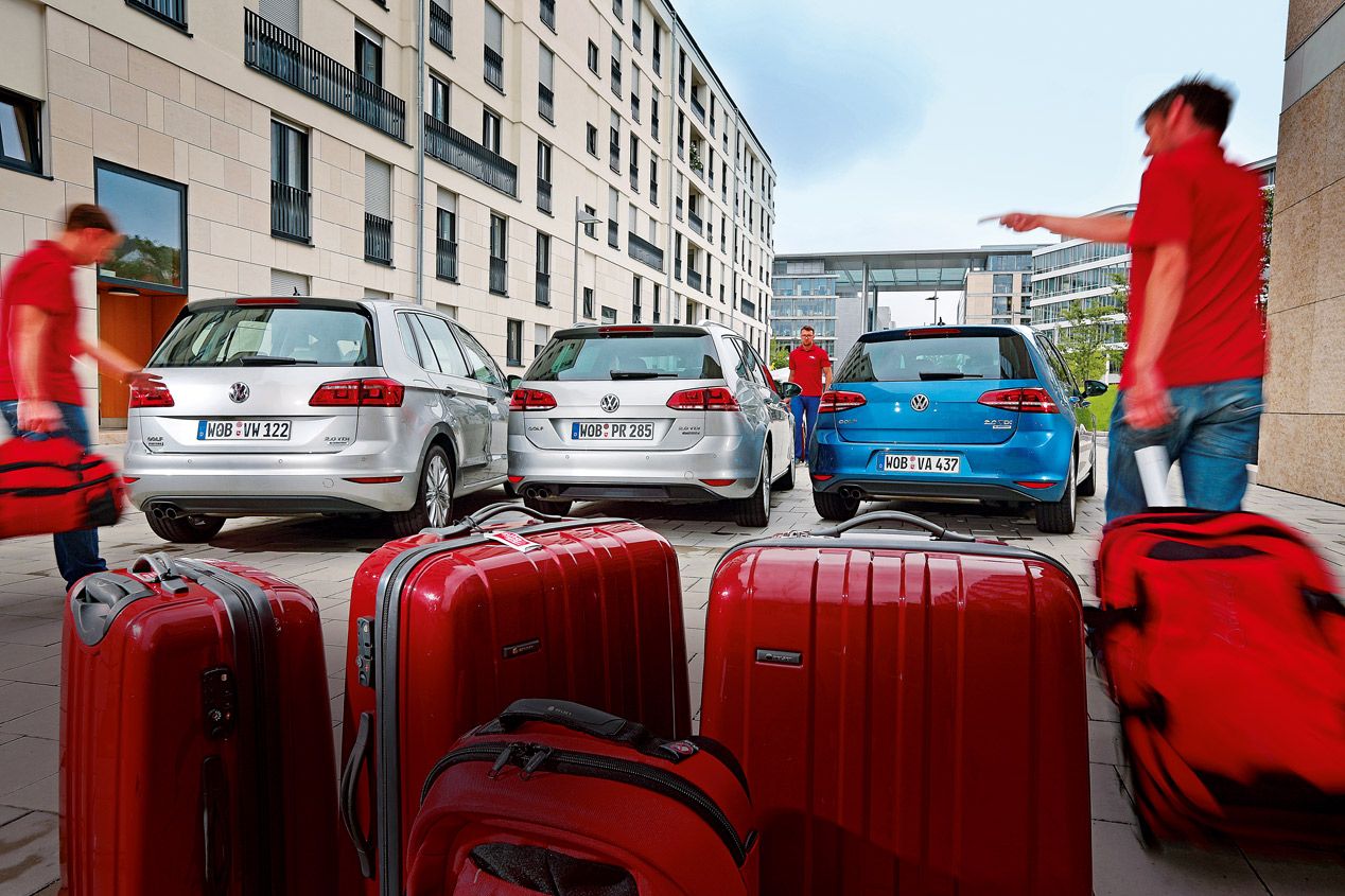 Comparativa: VW Golf 1.6 TDi, VW Golf Variant 1.6 TDi y VW Golf Sportsvan 1.6 TDi