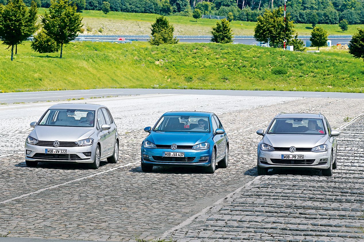 Comparativa: VW Golf 1.6 TDi, VW Golf Variant 1.6 TDi y VW Golf Sportsvan 1.6 TDi