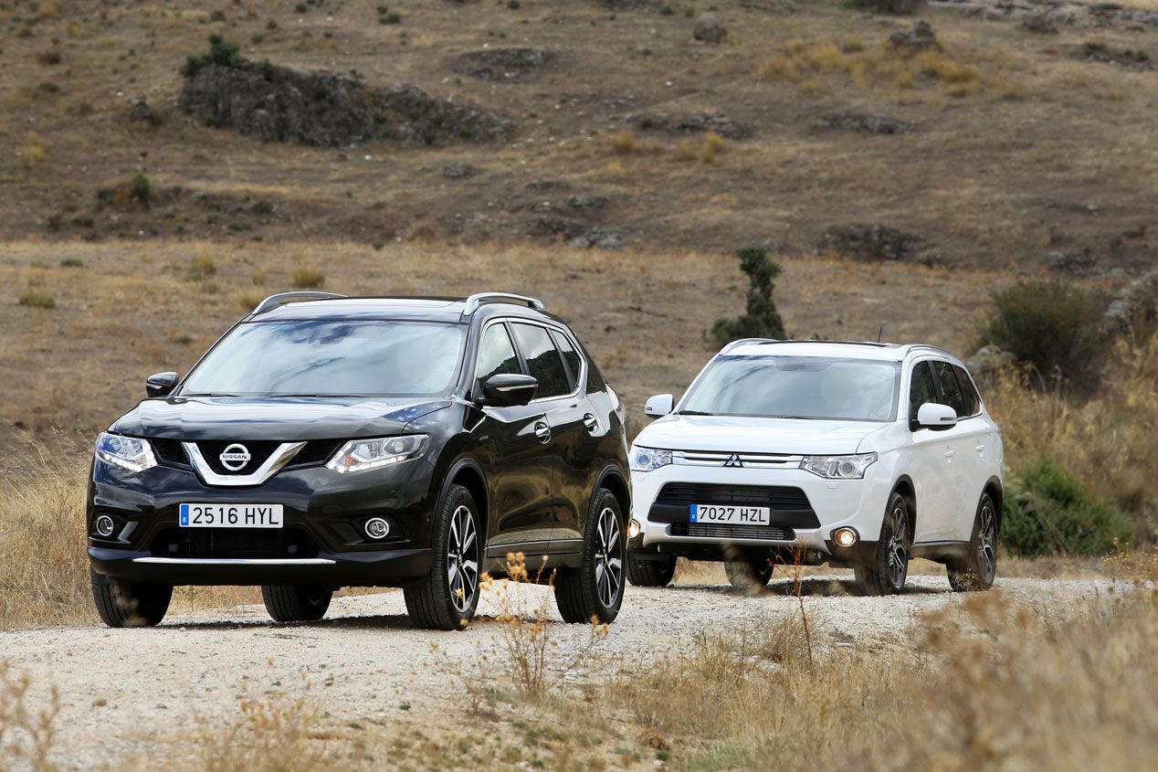 Comparativa: Mitsubishi Outlander 220 DI-D 150 4WD 7 plz vs Nissan X-Trail   1.6 dCi 130 4x4-i 7 plz