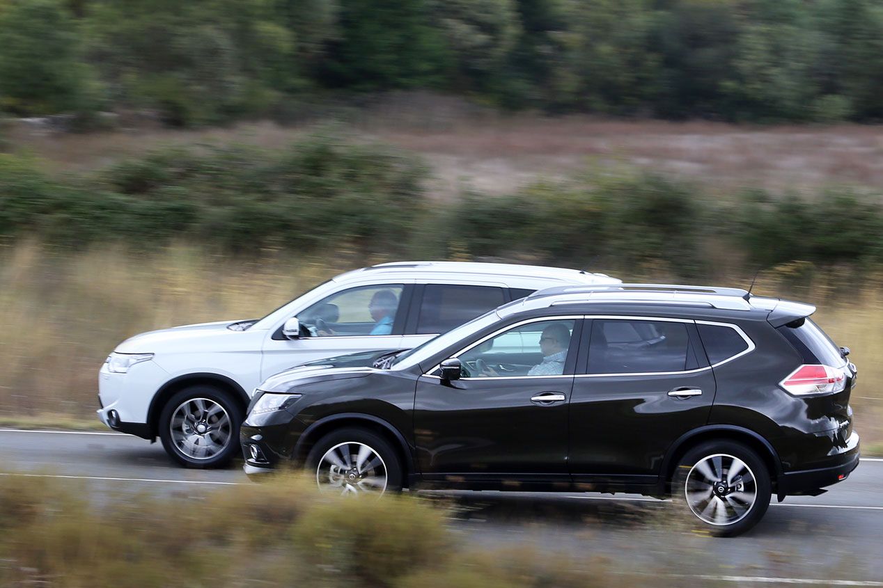 Comparativa: Mitsubishi Outlander 220 DI-D 150 4WD 7 plz vs Nissan X-Trail   1.6 dCi 130 4x4-i 7 plz