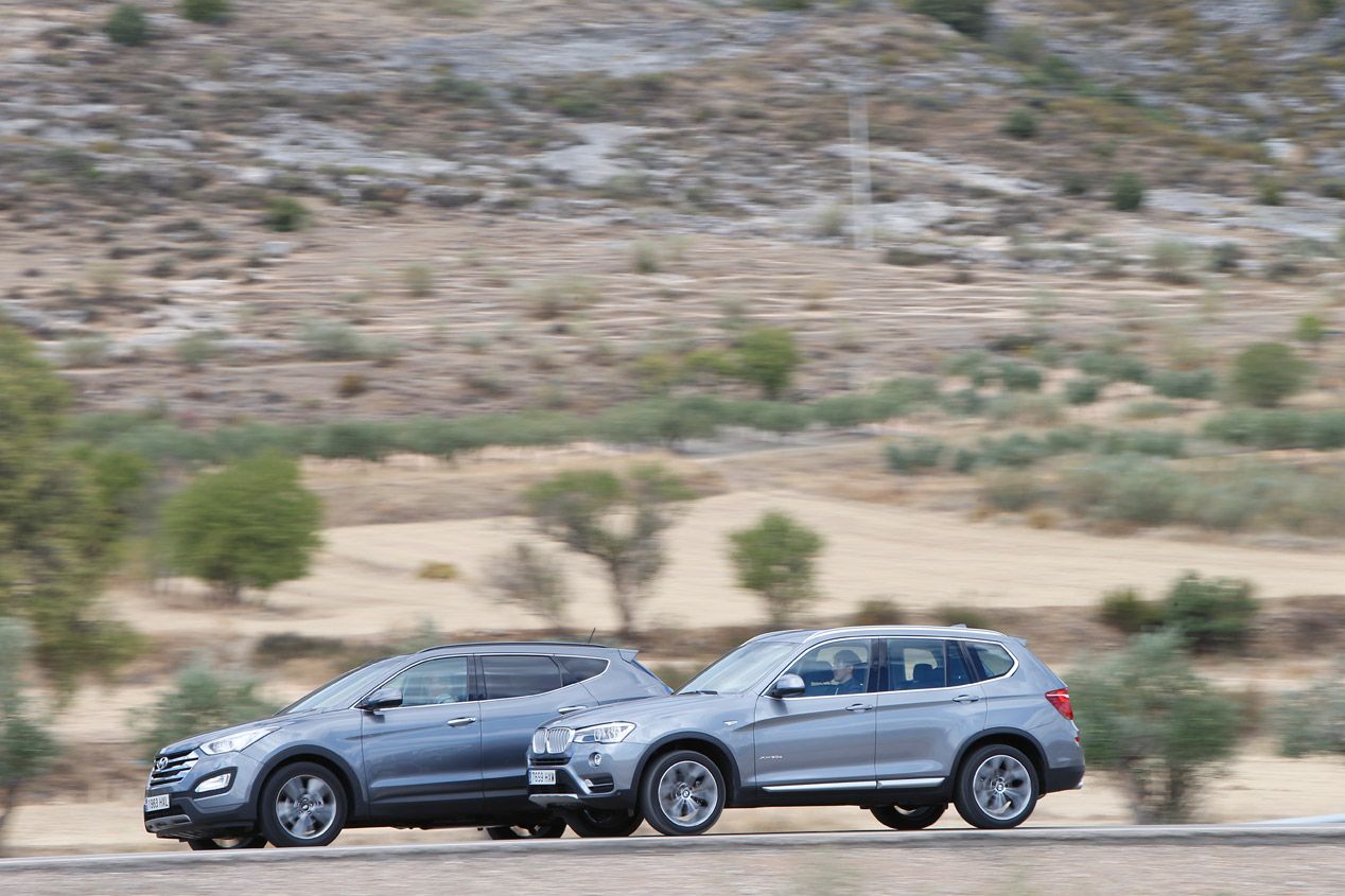Comparativa: BMW X3 xDrive20d vs Hyundai Santa Fe 2.2 CRDi 4x4