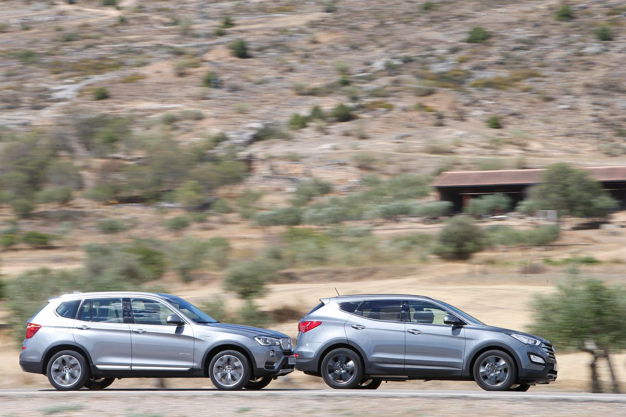 Comparativa: BMW X3 xDrive20d vs Hyundai Santa Fe 2.2 CRDi 4x4