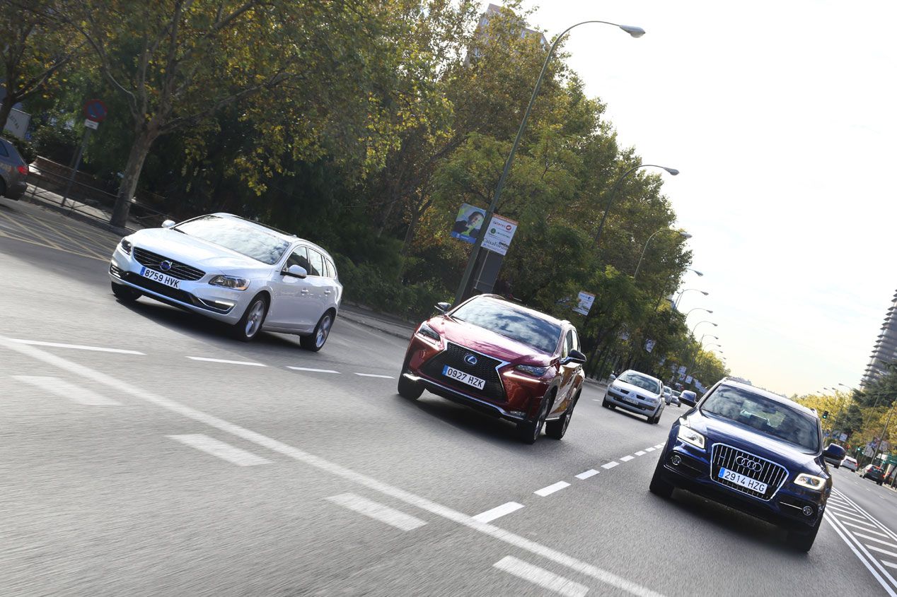 Comparativa: Audi Q5 Hybrid & Lexus NX 300h & Volvo V60 Plug-in Hybrid
