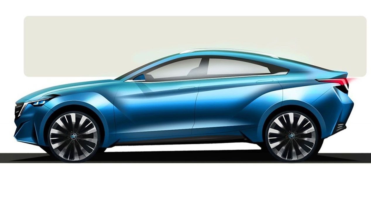 Nissan Venucia y su futurista coupé de cuatro puertas