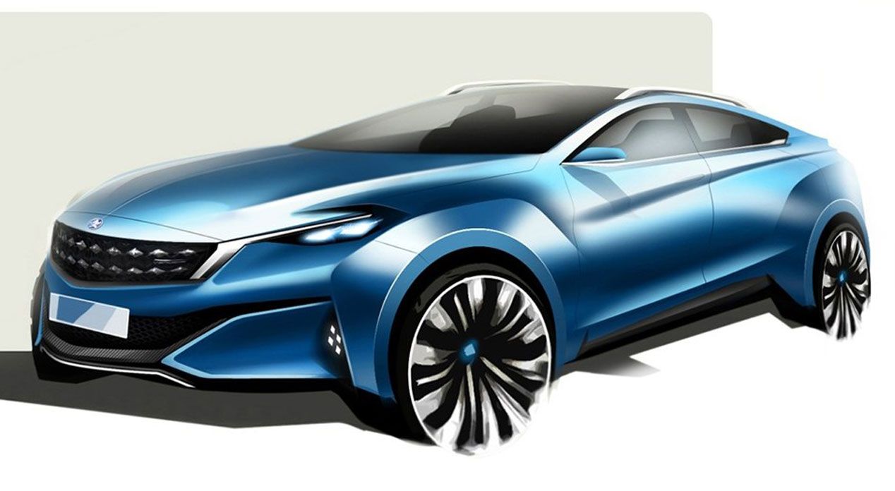 Nissan Venucia y su futurista coupé de cuatro puertas