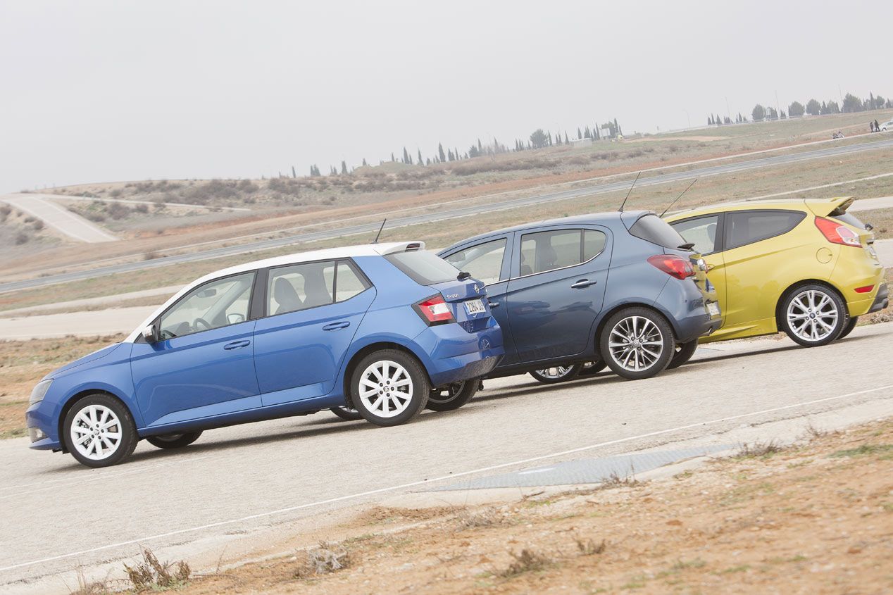 Ford Fiesta 1.0 125 CV vs Opel Corsa 1.0T 115 y Skoda Fabia 1.2 TSI 110