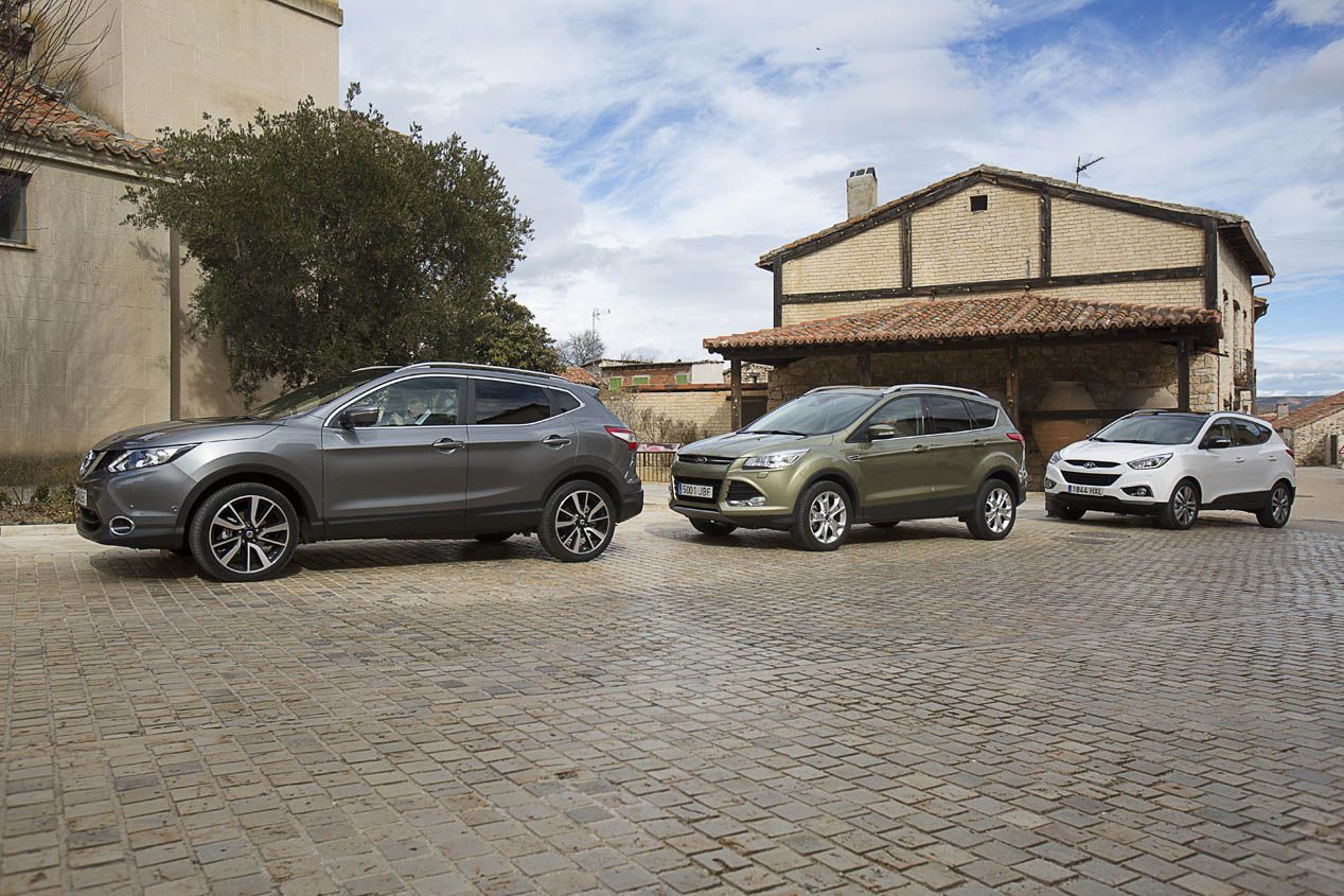 Comparativa: Ford Kuga 2.0 TDCI 4x2 vs Hyundai ix35 1.7 CRDi 4x2 vs Nissan Qashqai 1.6 dCi 4x2
