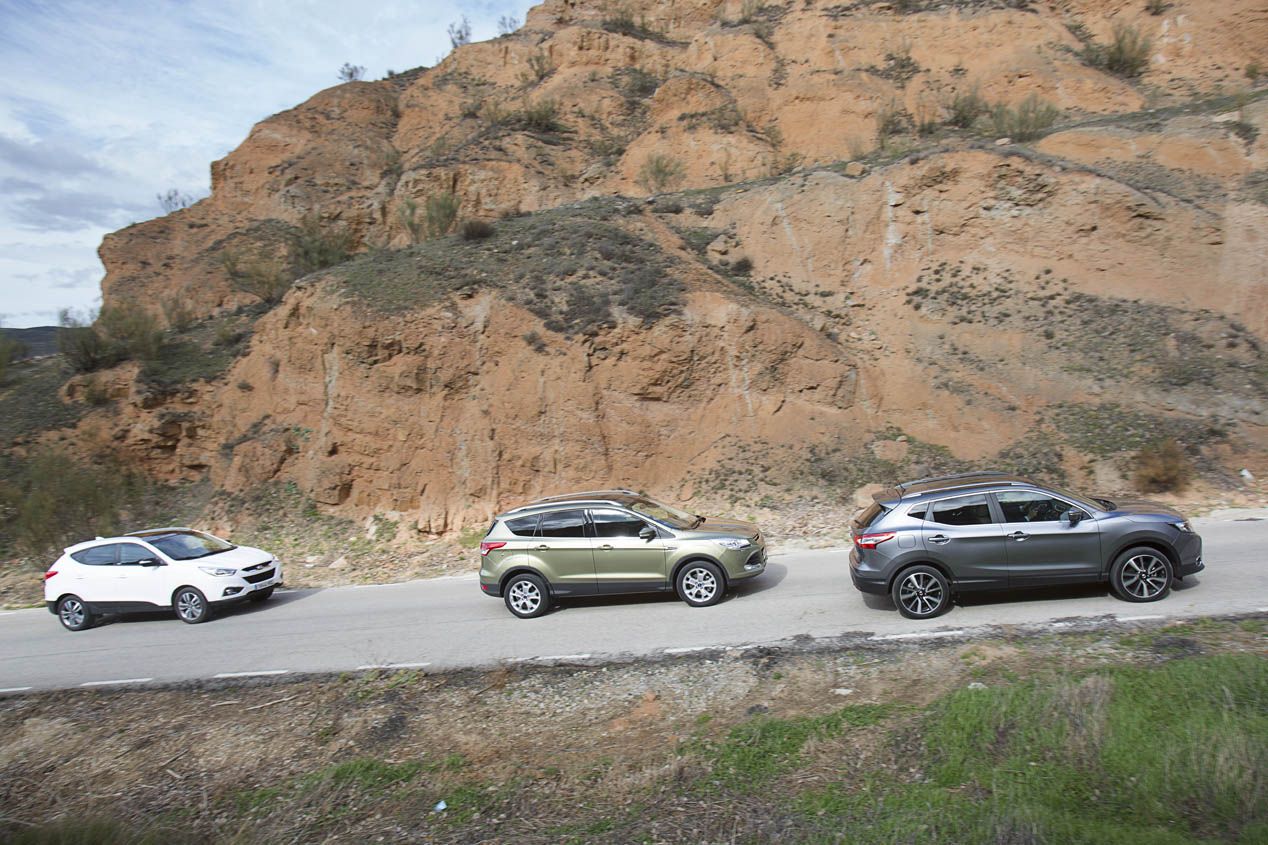 Comparativa: Ford Kuga 2.0 TDCI 4x2 vs Hyundai ix35 1.7 CRDi 4x2 vs Nissan Qashqai 1.6 dCi 4x2