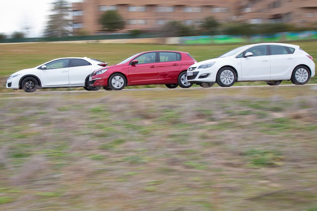 Comparativa: Honda Civic 1.6 i-DTEC vs Opel Astra 1.6 CDTi y Peugeot 308 1.6 BlueHDI