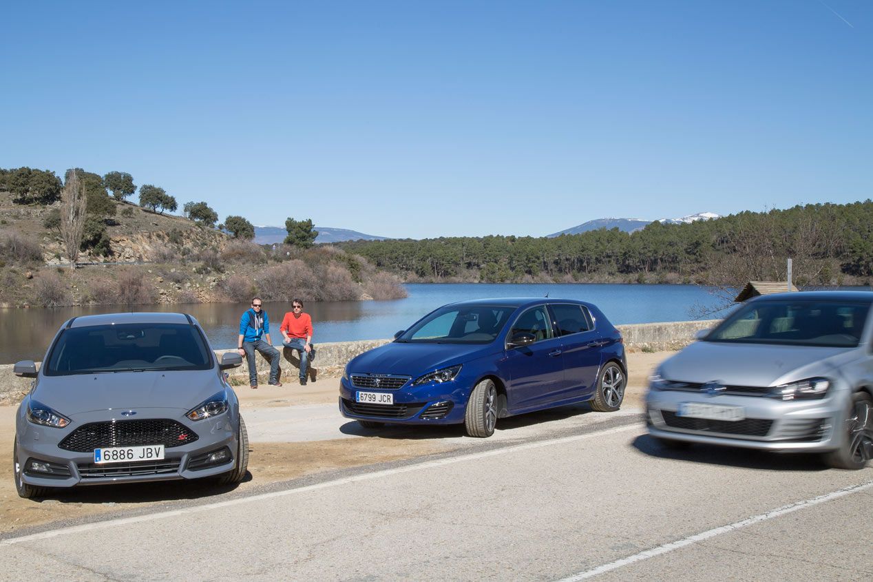 Comparativa: Ford Focus ST 2.0 TDCi vs Peugeot 308 GT BlueHDi 180 y Volkswagen Golf GTD