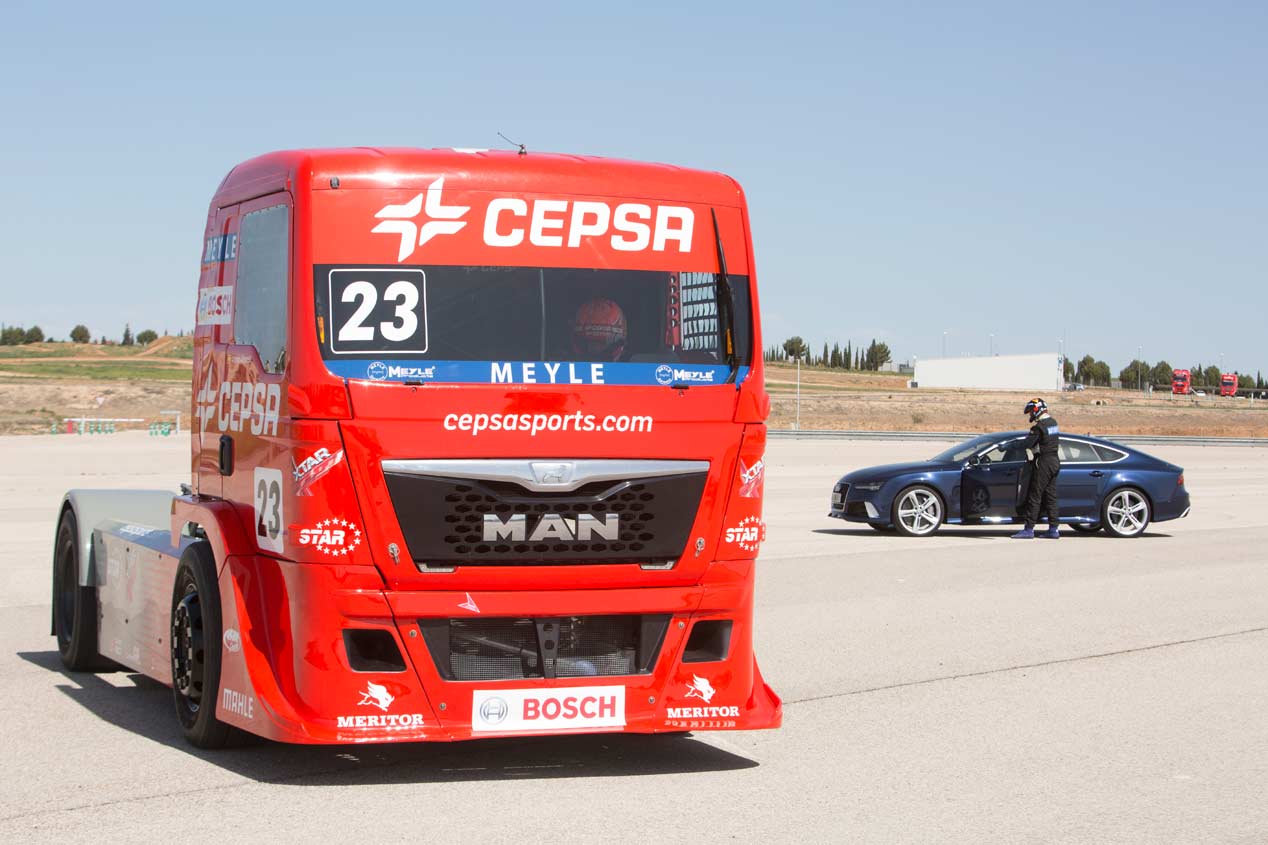 El camión de Antonio Albacete vs Audi RS7 Sportback