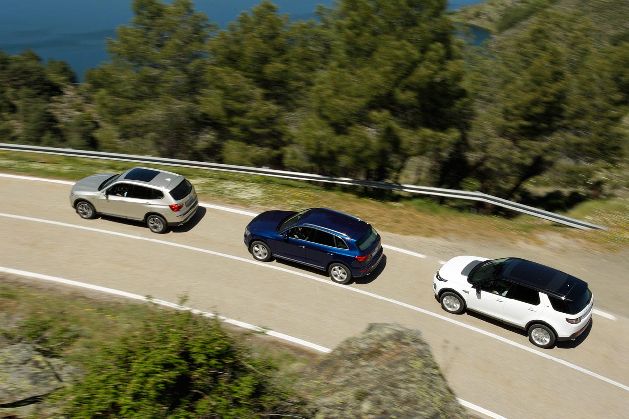 Audi Q5 2.0 TDI Quattro S Tronic vs BMW X3 xDrive 20D Aut. y Land Rover Discovery Sport 2.2 SD4 4x4 Aut.