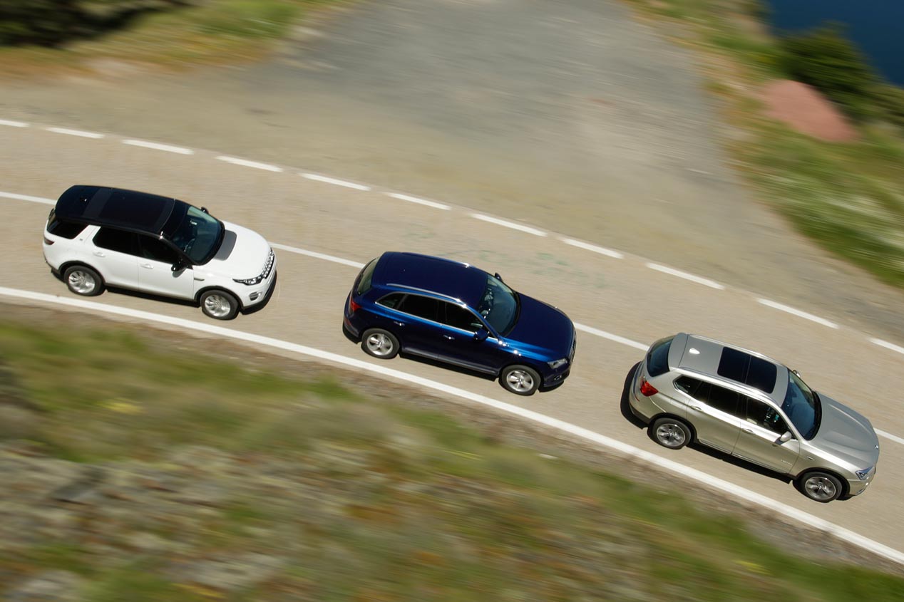Audi Q5 2.0 TDI Quattro S Tronic vs BMW X3 xDrive 20D Aut. y Land Rover Discovery Sport 2.2 SD4 4x4 Aut.