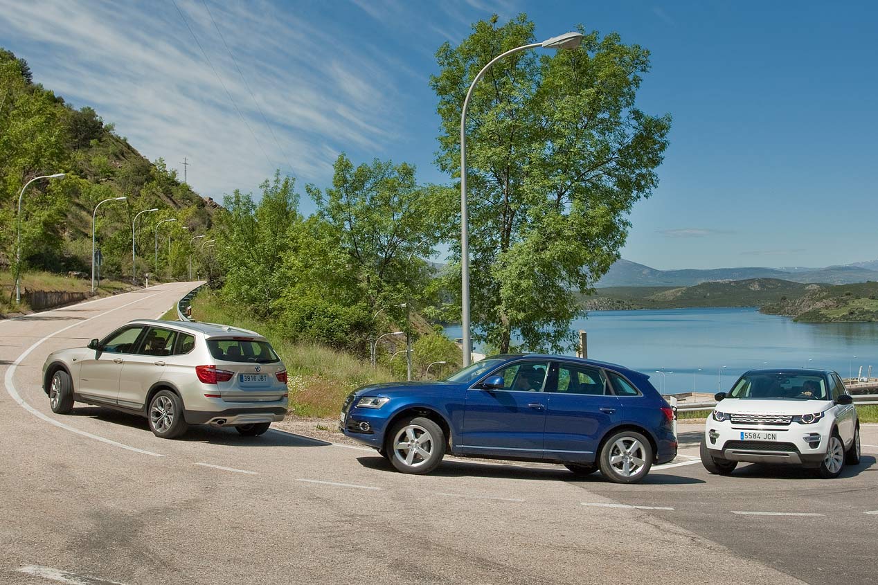 Audi Q5 2.0 TDI Quattro S Tronic vs BMW X3 xDrive 20D Aut. y Land Rover Discovery Sport 2.2 SD4 4x4 Aut.