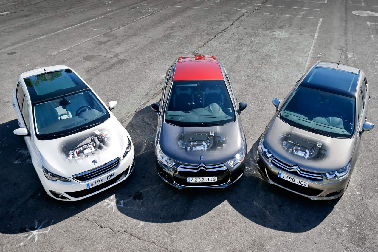 Citroën C4 1.6 BlueHDi contra DS 4 1.6 BlueHDi y Peugeot 308 1.6 BlueHDI