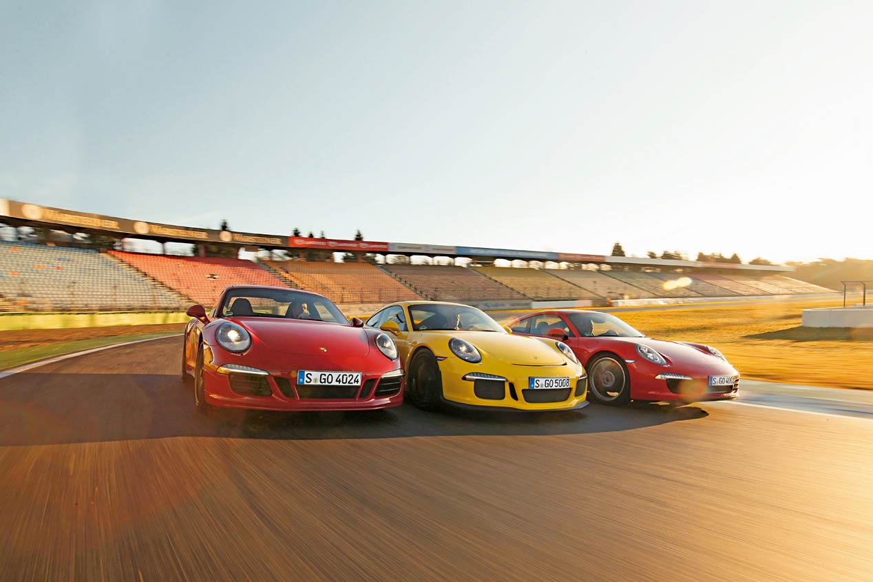 Comparativa: Porsche 911 Carrera S, 911 Carrera GTS y 911 GT3. ¿Cuál es el mejor?