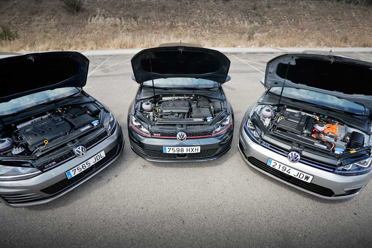 Volkswagen Golf GTI contra Golf GTD y Golf GTE: duelo mecánico
