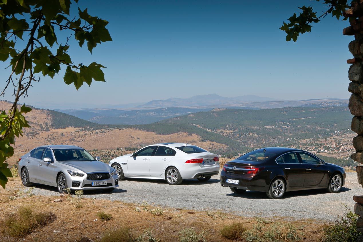 El Jaguar XE 2.0D 180 se enfrenta al Infiniti Q50 2.2D y Opel Insignia 2.0 CDTI
