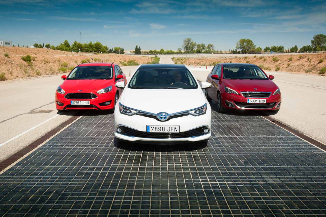 Ford Focus 1.5 TDCi/120, Peugeot 308 1.2 Pure Tech/130 y Toyota Auris Hybrid, ¿gasolina, Diésel o híbrido?