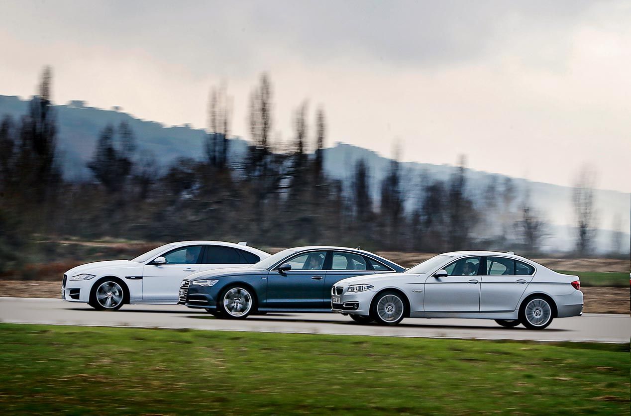 Nuevo Jaguar XF, Audi A6 y BMW Serie 5 y Jaguar XF: comparativa premium
