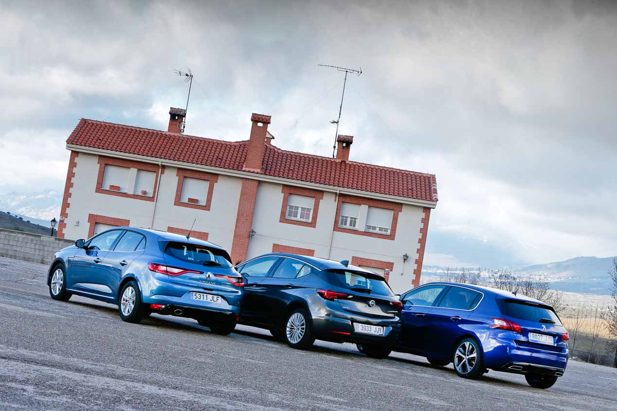 Renault Mégane TCE 130, Opel Astra 1.4 Turbo 125 y Peugeot 308 1.2 PureTech 130