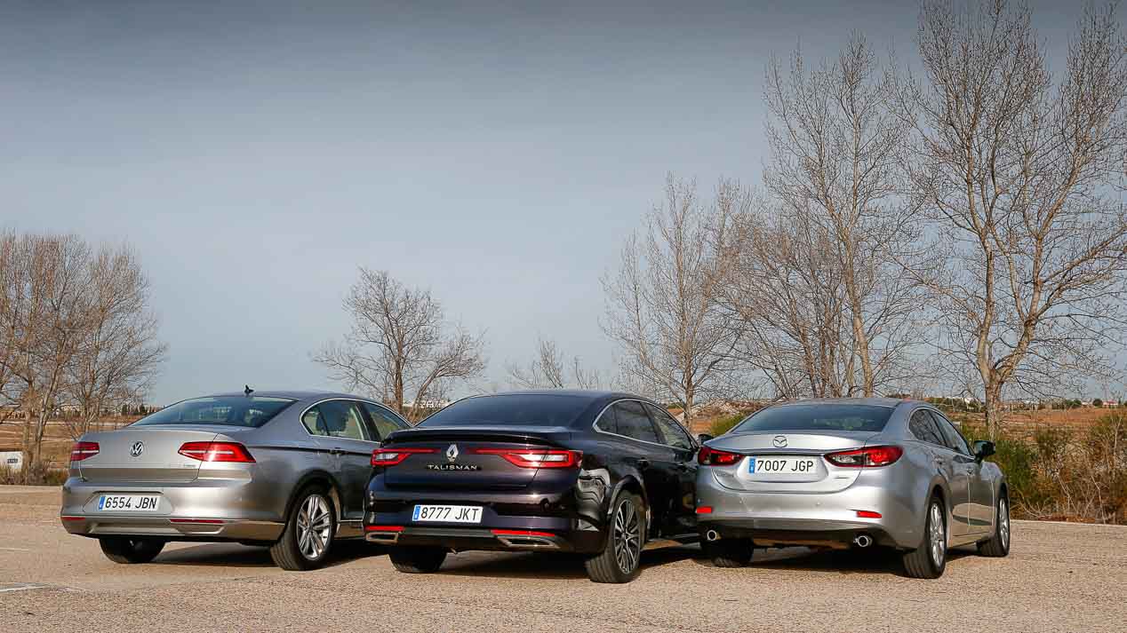 Comparativa: Mazda 6 2.2D, Renault Talisman 1.6 dCi y VW Passat 2.0 TDI