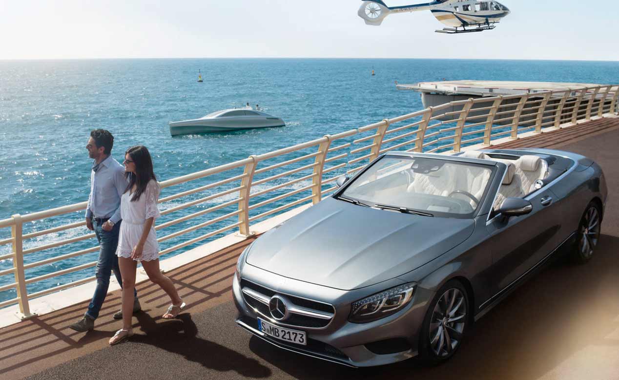 Los transporte de lujo de Mercedes por tierra, mar y aire