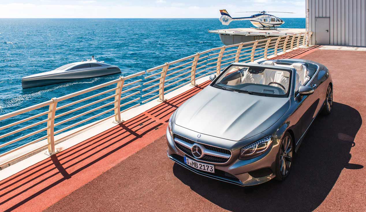 Los transporte de lujo de Mercedes por tierra, mar y aire