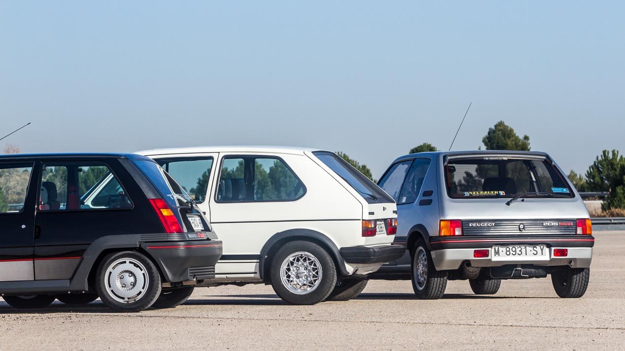 VW Golf GTI Mk1, Renault 5 Superturbo y Peugeot 205 GTI