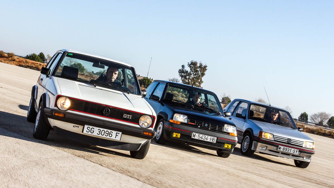 VW Golf GTI Mk1, Renault 5 Superturbo y Peugeot 205 GTI