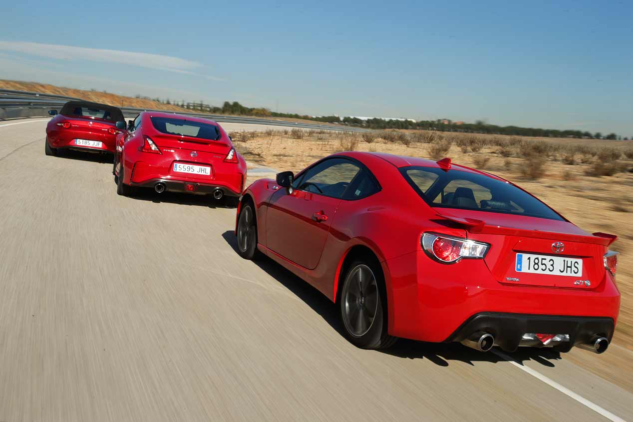 Mazda MX-5, Nissan 370Z Nismo y Toyota GT86