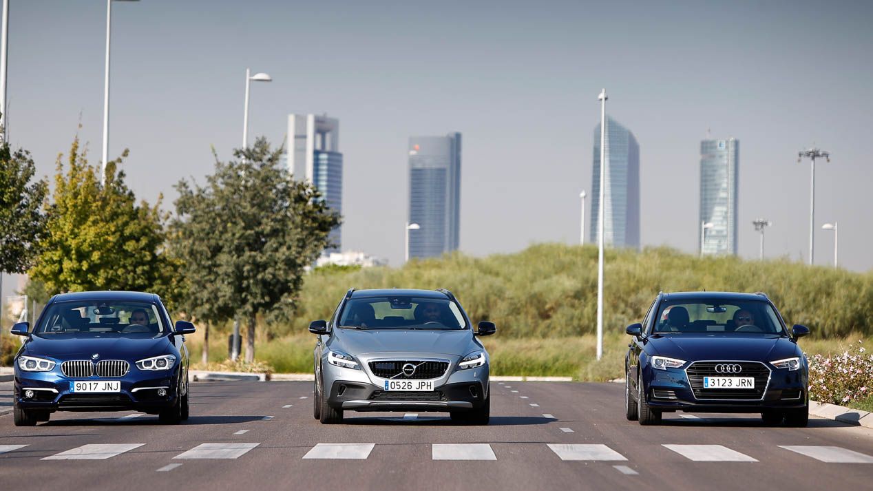 Audi A3 TDI, BMW 116d y Volvo V40 D2