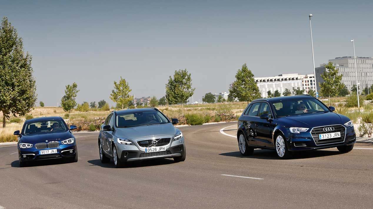 Audi A3 TDI, BMW 116d y Volvo V40 D2