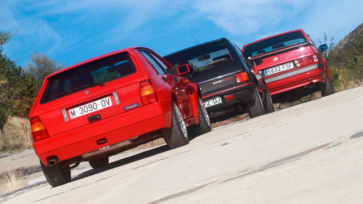 Alfa Romeo 75 V6, Lancia Delta HF Integrale y Peugeot 205 GTI